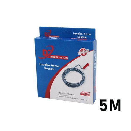 Nevamel® 5 Metre Lavabo Açma Sustası - Spiral Esnek Yay - 6 mm