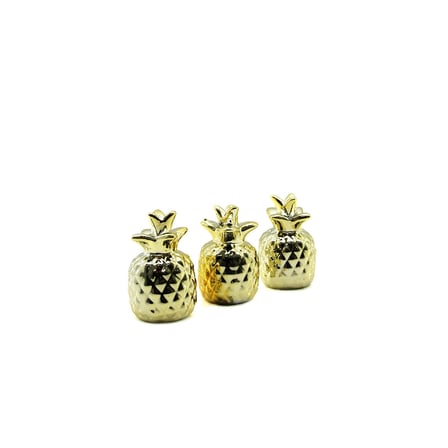 Nevamel® Ananas Tasarımlı Biblo - Seramik - Orta Boy - Parlak Altın