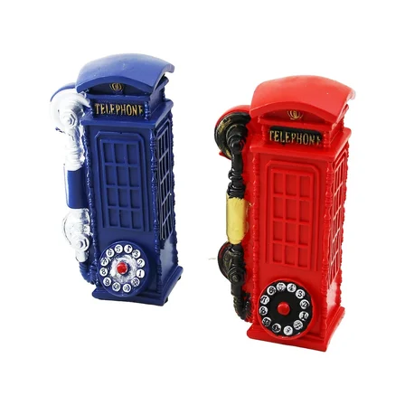 Nevamel® İngiliz Telefon Kulübesi Tasarımlı Biblo Kumbara - Vintage Model - Dekoratif Obje