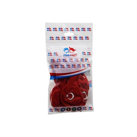 Nevamel® Türk Bayrağı Desenli Balon - 10'lu Paket