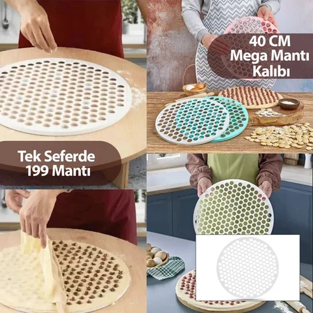 Nevamel® Mega Mantı Kalıbı - 40 cm - 199 Mantı Kapasiteli - Plastik