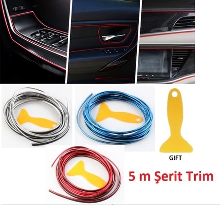 Nevamel Araba Dekorasyon 5 Metre Şerit Trim