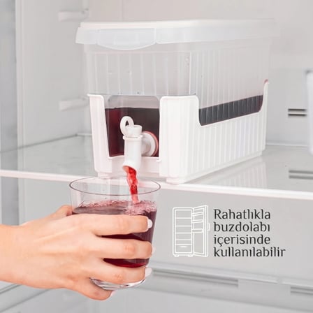 Nevamel® Su ve Meşrubat Sebili - Buzdolabı Uyumlu - Musluklu - Kapaklı