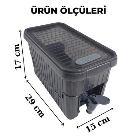 Nevamel® Su ve Meşrubat Sebili - Buzdolabı Uyumlu - Musluklu - Kapaklı
