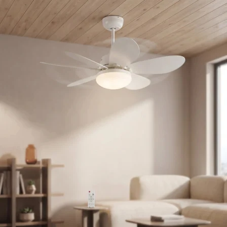 Nevamel® LED Tavan Vantilatörü - Avize - 52 cm - Zaman Ayarlı - Uzatma Duy Aparatlı