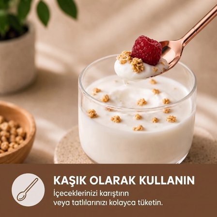 Nevamel® 6'lı Kaşıklı Pipet Seti - Bronz - Pipet Temizleme Fırçası