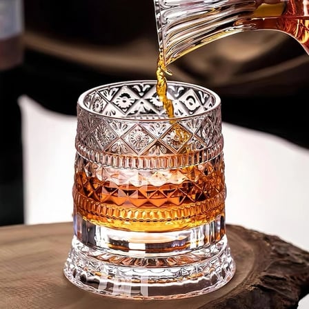 Nevamel® 360 Derece Dönen Bardak - 280 ml - Kristal Cam
