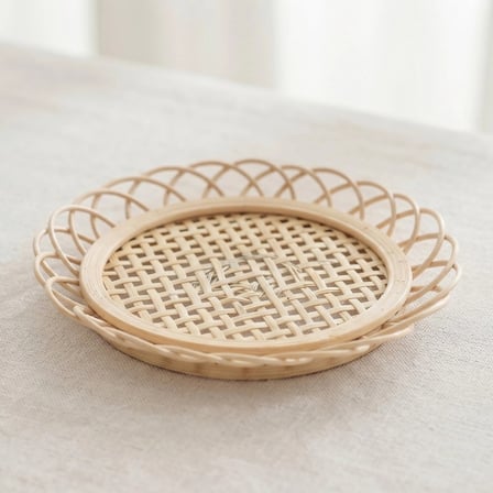 Nevamel® 12 Parça El Yapımı Bambu Çay Seti - El Yapımı Bambu Bardak Altlığı - 6 Kişilik Fincan Takımı