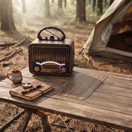 Nevamel® Solar Nostalji Müzik Kutusu - Şarjlı - FM Radyo - Bluetooth Özellikli - Retro Tasarımlı