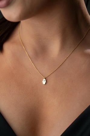 925 Ayar Gümüş Minimalist Fatma’nın Eli Kolye 