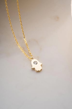 925 Ayar Gümüş Minimalist Fatma’nın Eli Kolye 