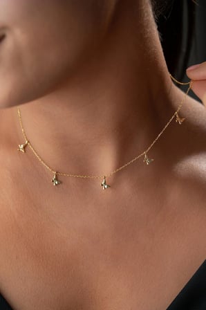 925 Ayar Gümüş Kelebekli Şans Kolyesi