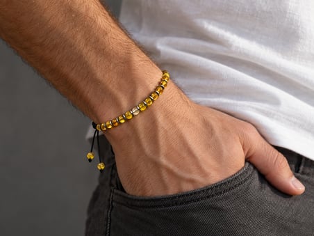 Sarı Citrine Hematit Taşlı Boncuk Bileklik