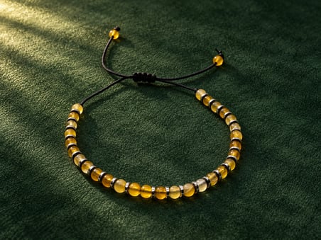 Sarı Citrine Hematit Taşlı Boncuk Bileklik