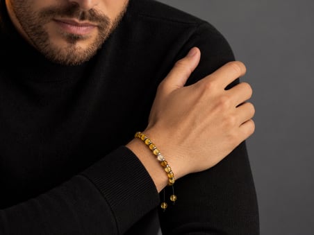 Sarı Citrine Hematit Taşlı Boncuk Bileklik