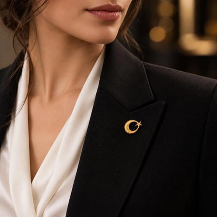 Ay Yıldız Yaka Rozeti – Türk Bayrağı Temalı Ceket Yaka İğnesi | Şık Unisex Rozet