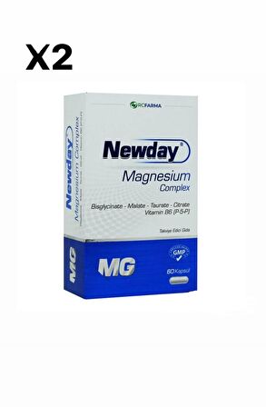 Rcfarma Newday Magnezyum Complex 60 Kapsül 2'Lİ SET