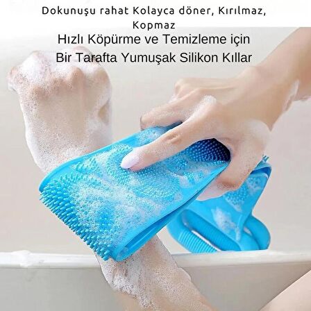 Banyo Sırt Kesesi Çift Taraf Kullanımlı Silikon Duş Lifi Fırçası, Sırt Temizlik Palası,Yeşil