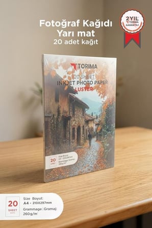 Özel Üretim Malzeme Kırtasiye Kağıt A4 Yarı Mat Fotoğraf Kağıdı 260 g/m² 20 Adet