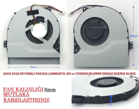 Asus X550C, X550V Serisi Notebook Fanı (Ver.1) ince 7mm /  NBFAN0434