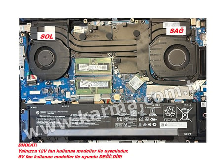 Hp Victus 16-r0000 Gaming Notebook Cpu Fanı - Ver.2 - 12V-80W (Sol Fan) / N44738-001