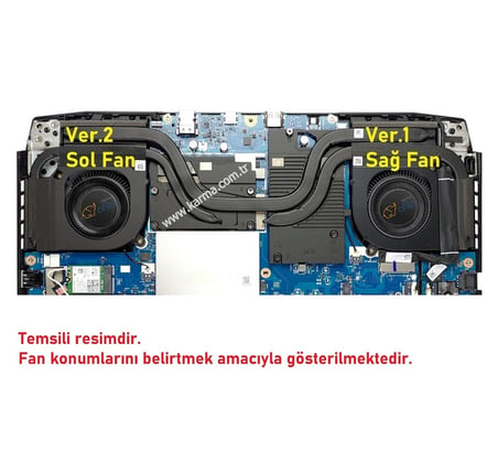 Acer Nitro 5 (2022) N22C1, AN515-58, PH317-55 Serisi Notebook CPU Fanı V2 (Sol) - 12V / FAN720V2