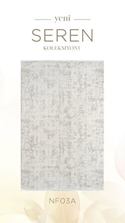 Atlas Halı Seren NF03A Krem Gri Akrilik Silinebilir Yumuşak Leke Tutmaz Halı