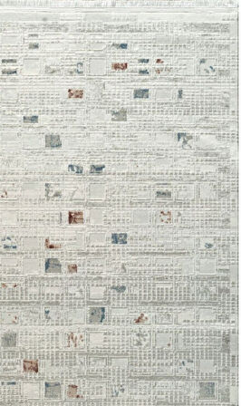 Atlas Halı Seren NF09A Krem Mavi Akrilik Silinebilir Yumuşak Leke Tutmaz Halı