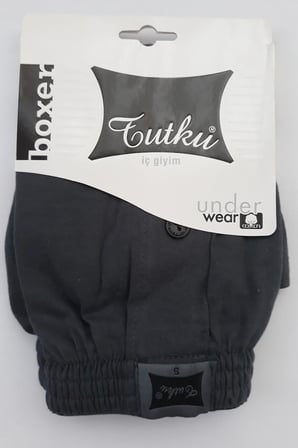 Erkek Lacivert Penye Düğmeli Boxer 5'li Paket