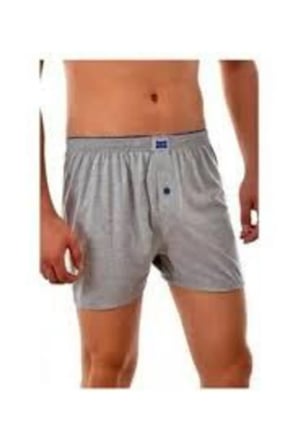 Erkek Gri Penye Düğmeli Boxer Paket1'li