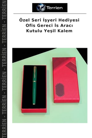 Özel Seri İşyeri Hediyesi Ofis Gereci İs Aracı Kutulu Yeşil Kalem