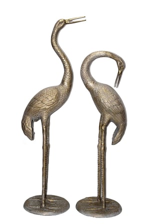 Hediyelik Aksesuar Sararmış Tonlar Duvar Dekoru Metal İkili Vinç Kuşu Seti 143-120 Cm 143120cmsarı