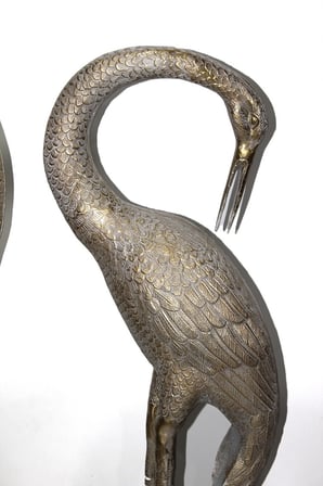 Hediyelik Aksesuar Sararmış Tonlar Duvar Dekoru Metal İkili Vinç Kuşu Seti 143-120 Cm 143120cmsarı