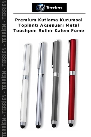 Premium Kutlama Kurumsal Toplantı Aksesuarı Metal Touchpen Roller Kalem Füme