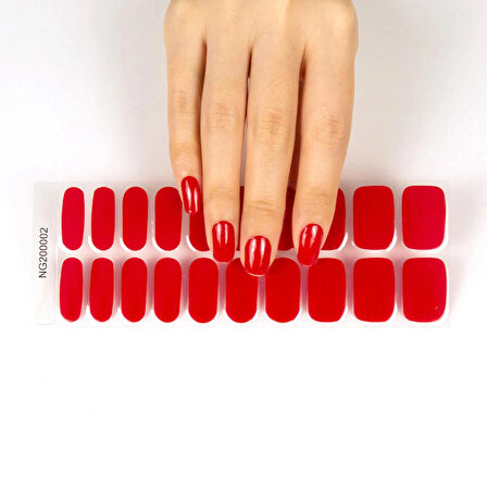 Basic Red Jel Tırnak, 20 Adet (2 Kullanım)