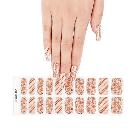 Gingerbread Man Nail Art Jel Tırnak 20 Adet (2 Kullanım)