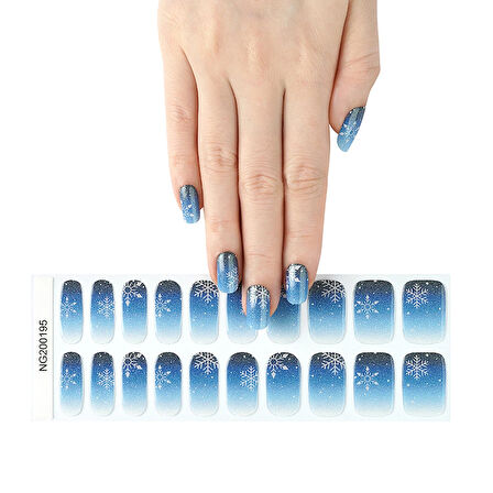 Winter Soul Konsept Nail Art Jel Tırnaklar, 20 Adet (2 Kullanım)