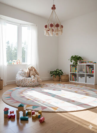 El Yapımı Ponpon Bohem Püsküllü Avize (Ampul hediyeli)