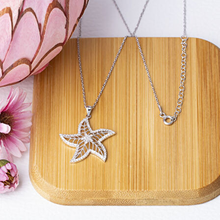 Deniz Yıldızı Model 925 Ayar Gümüş Kadın Kolye