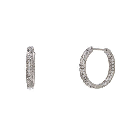 18 mm Halka Model-2 925 Ayar Gümüş Zirkon Taşlı Kadın Küpe