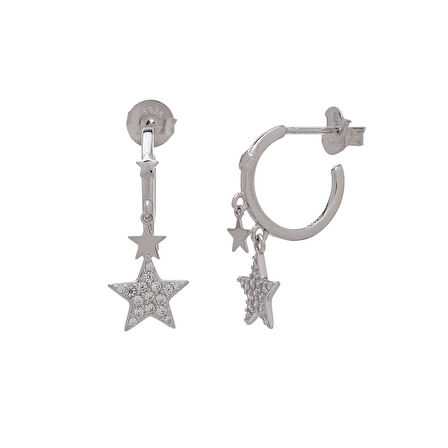 Yıldız Model-2 925 Ayar Gümüş Zirkon Taşlı Kadın Küpe