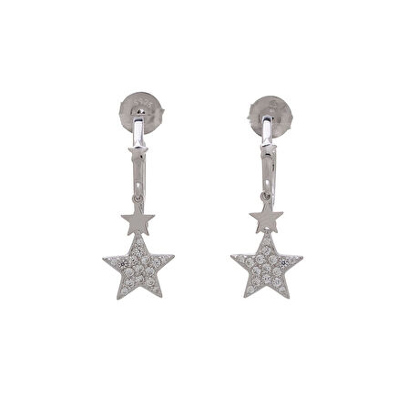 Yıldız Model-2 925 Ayar Gümüş Zirkon Taşlı Kadın Küpe