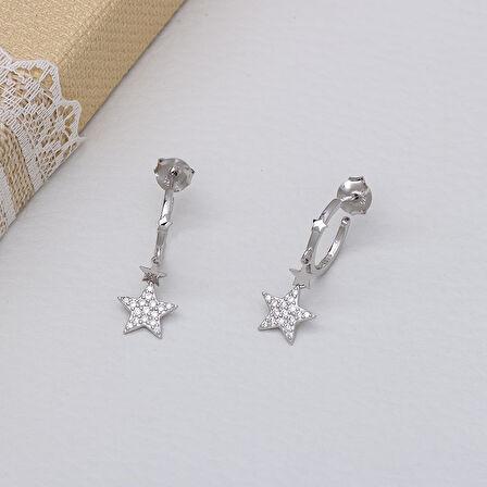 Yıldız Model-2 925 Ayar Gümüş Zirkon Taşlı Kadın Küpe