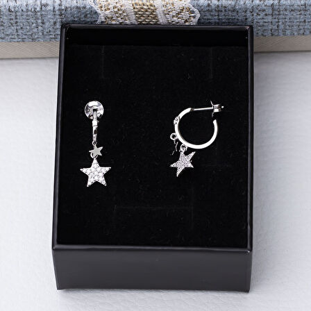 Yıldız Model-2 925 Ayar Gümüş Zirkon Taşlı Kadın Küpe