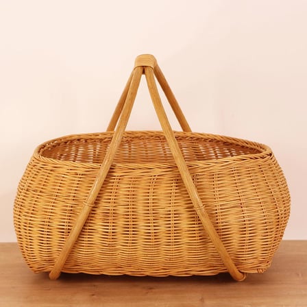 Bohem Large Boy Piknik Sepeti, Brunch Sepeti, Dekoratif Sepet, Iskandinav, Modern, Rattan