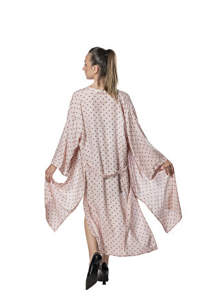 Özel Tasarım Viskon Keten Uzun Kimono - Puan