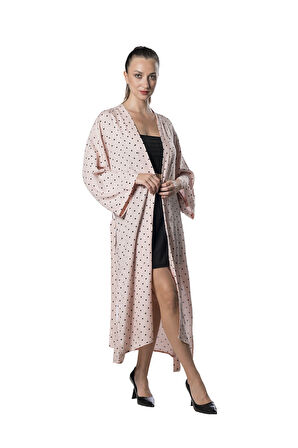 Özel Tasarım Viskon Keten Uzun Kimono - Puan