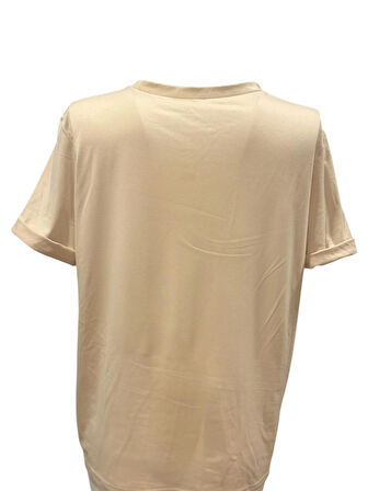 Leopar Desenli ve Kalp Baskılı Tasarım T-Shirt