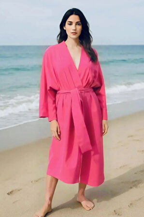 Özel Tasarım Pamuk Keten Kadın Kimono