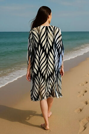 Handmade Önden Bağlamalı Kimono Tarzı Plaj Pareo Elbise Tunik